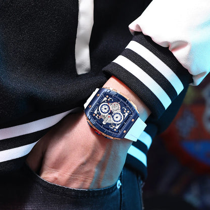 CURREN Men’s Luxury Square Quartz Chronograph Watch Waterproof, Luminous Dial & Date Display