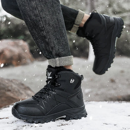 Bottes de neige chaudes en peluche pour hommes, baskets montantes d'automne, antidérapantes, résistantes à l'usure, pour l'alpinisme et la randonnée, nouvelle collection hiver