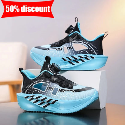 Childrens Running Shoes Comfortable Mesh Boys Outdoor Training Shock-absorbing Tennis Shoes New Hollow Breathable Casual Shoes