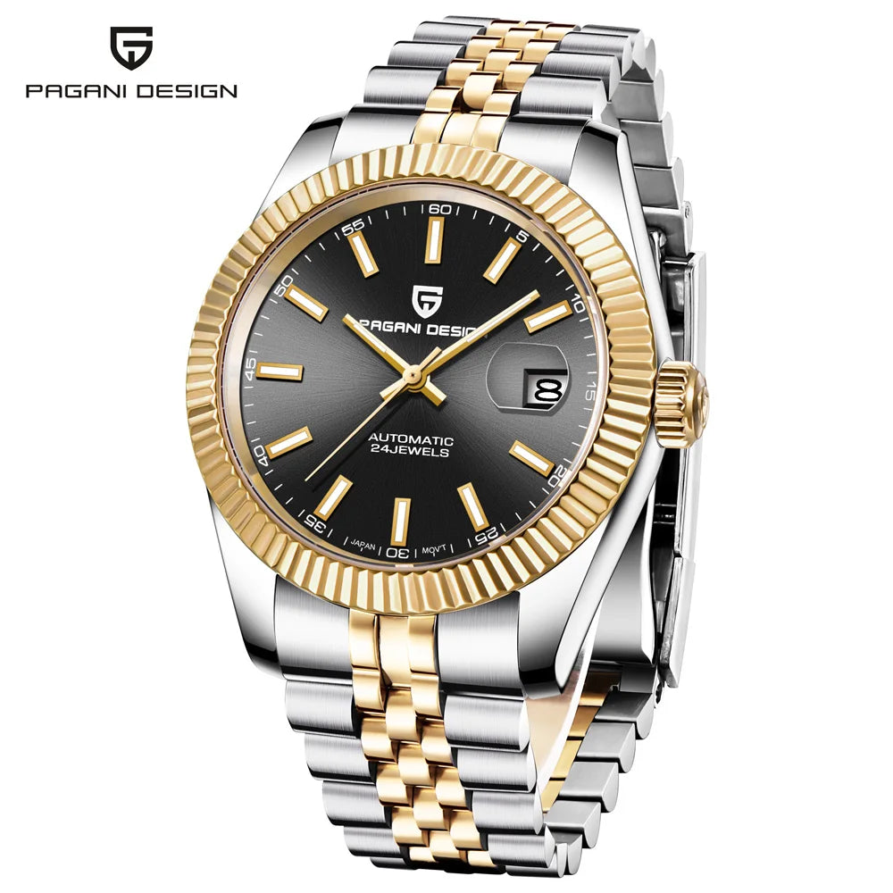 Relojes PAGANI DESIGN 2026 nuevos de lujo en oro y plata, relojes mecánicos para hombre, acero inoxidable, cristal de zafiro, reloj automático
