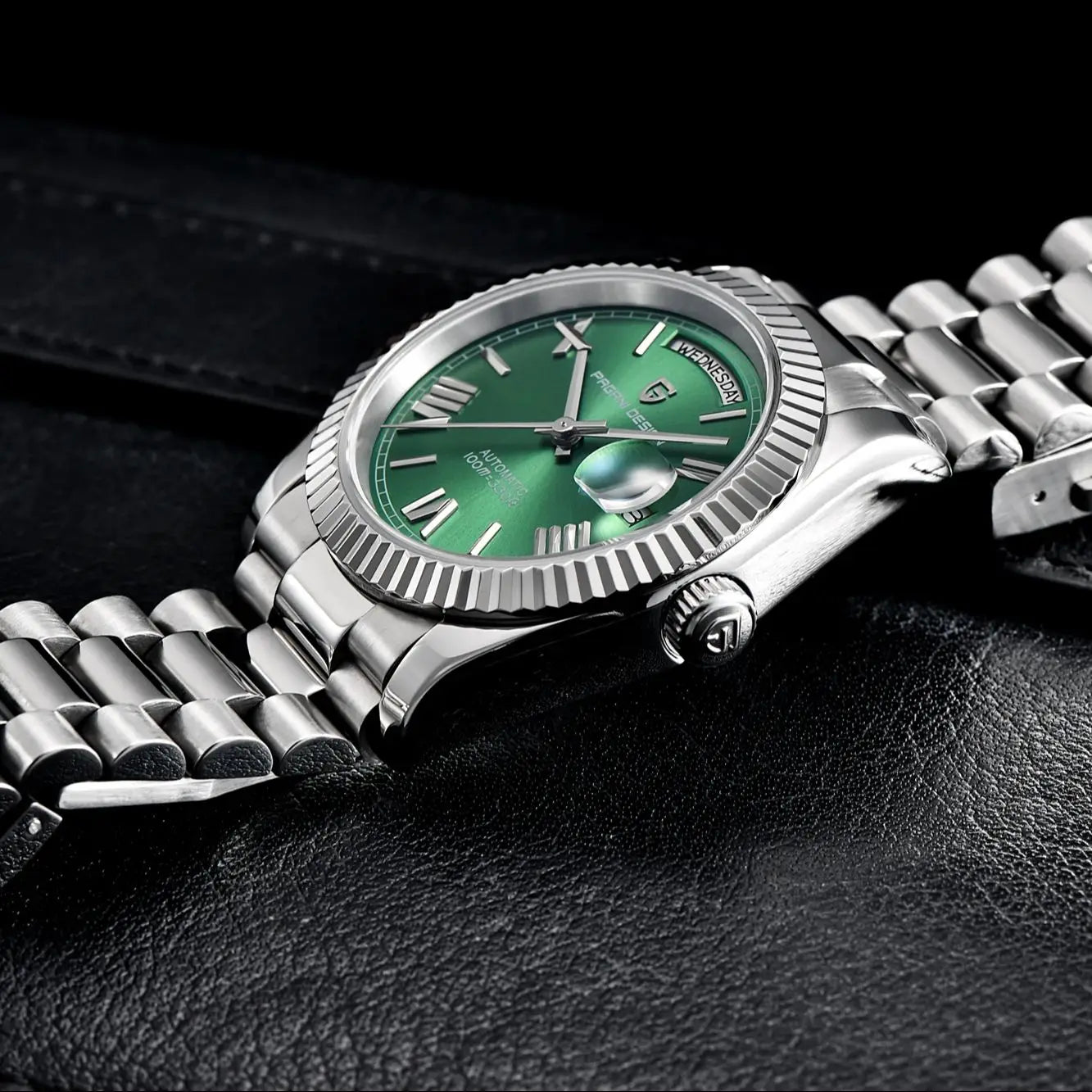 PAGANI DESIGN Men's Watches Green Luxury Automatic Watch For Men ST16 Mechanical Wristwatch Men For 2025 New Stainless Steel