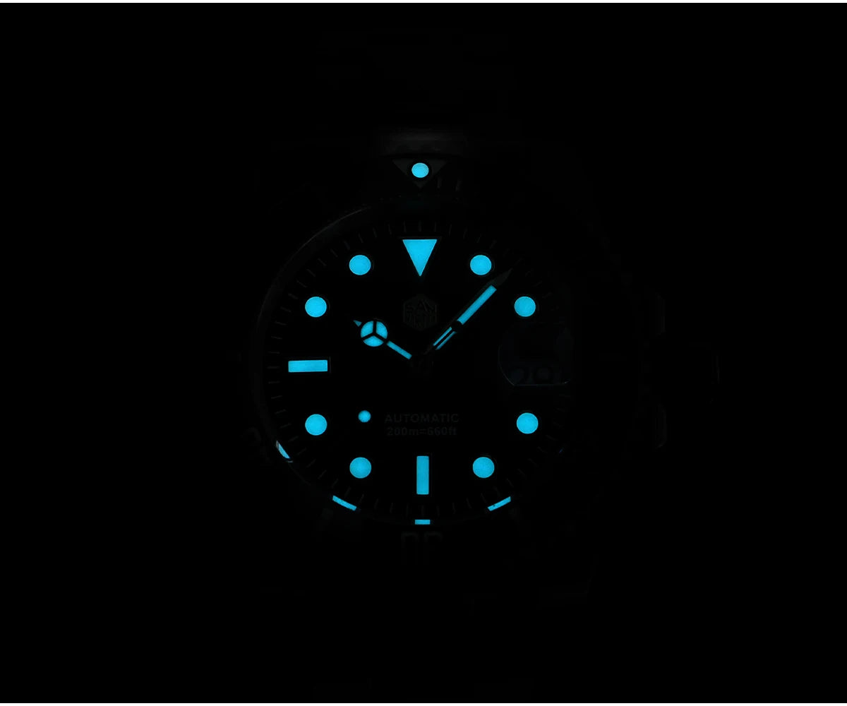 San Martin Watch New Upgraded Sub Men PT5000 ST2130 Automatic Diving Watches with Ceramic Bezel 200m Waterproof Sapphire SN0017G