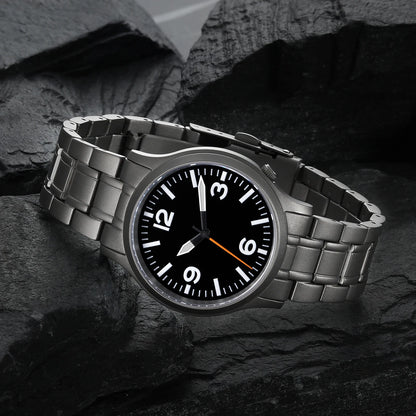 BERNY Full Titanium Watches for Men Super Luminous Sapphire Sports Field Quartz Men's Watch VH31 Wristwatch 5ATM Easy Read