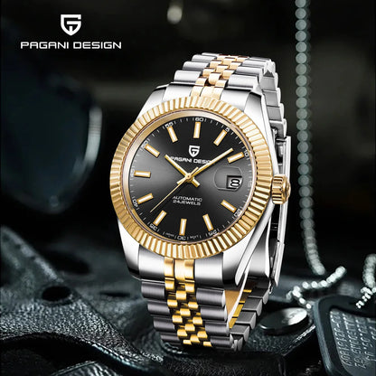 Relojes PAGANI DESIGN 2026 nuevos de lujo en oro y plata, relojes mecánicos para hombre, acero inoxidable, cristal de zafiro, reloj automático