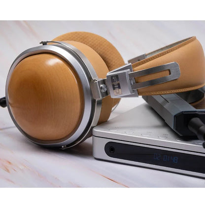 FiiO FT1 Professional Wired HiFi Monitor Headphones – North American Walnut Over-Ear Dynamic Stereo Headset with Leather & Metal Build