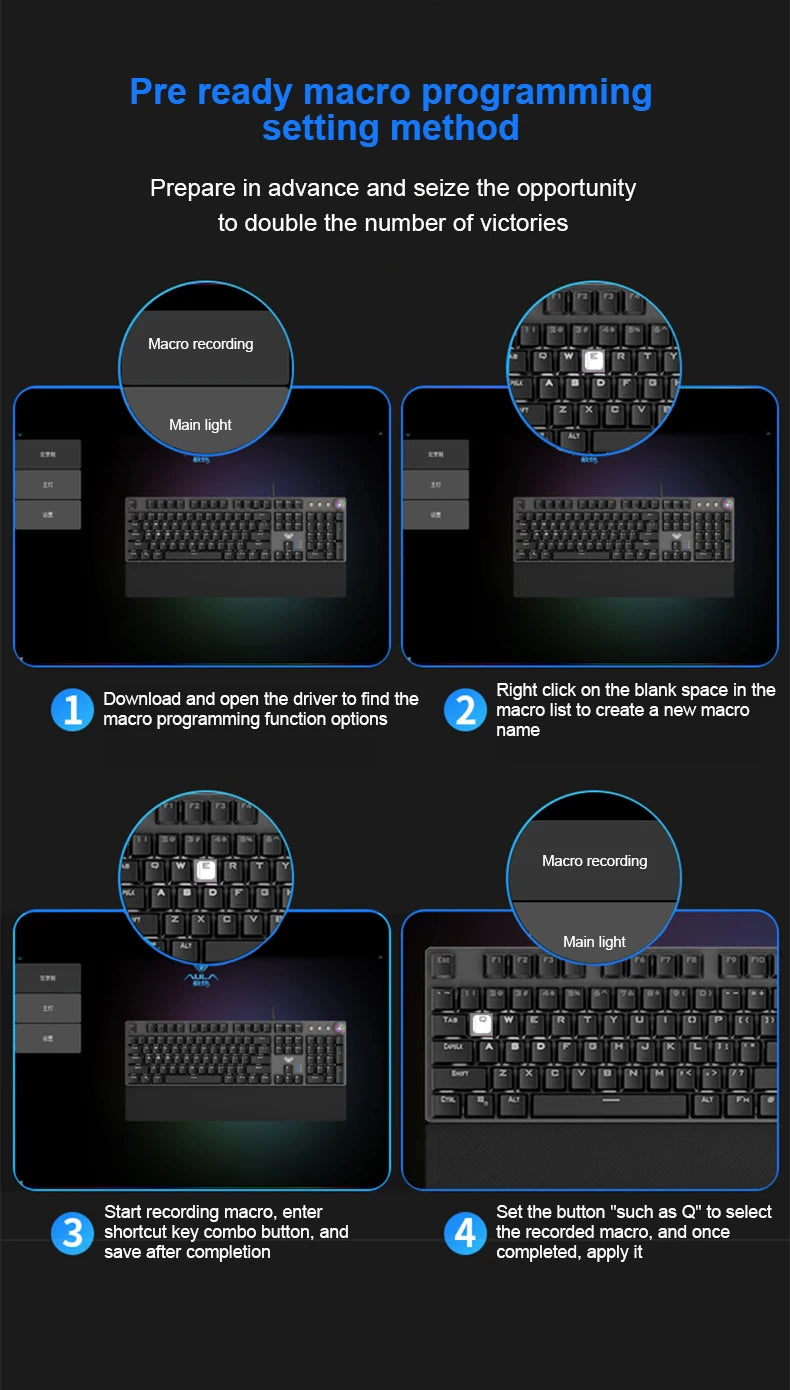 AULA F2088 mechanische kabelgebundene Gaming-Tastatur mit Multifunktions-Drehregler, 104 Tasten, magischer Hintergrundbeleuchtung und Makroprogrammierung für Computer