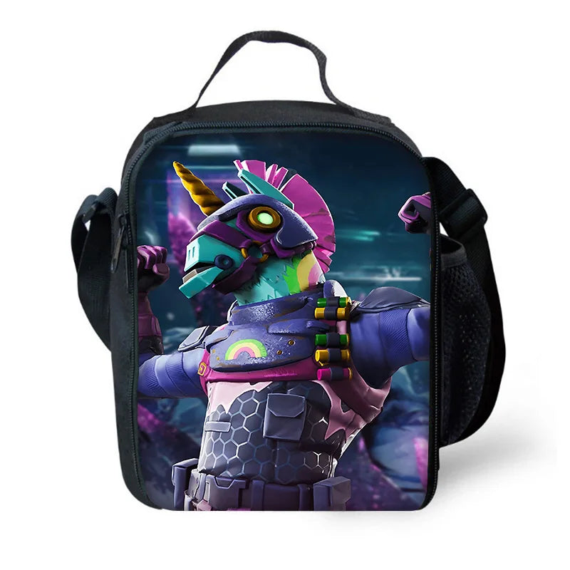 Classic Game FortniteS Child Insulated Large Capacity Bag for Boy Girl Student Outdoor Picnic Resuable Thermal Cooler Lunch Box