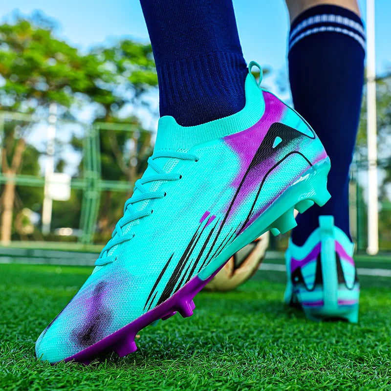 Chaussures de Football professionnelles à fond FG pour hommes, chaussures d'entraînement confortables et durables pour adultes, chaussures de Football à lacets pour adolescents