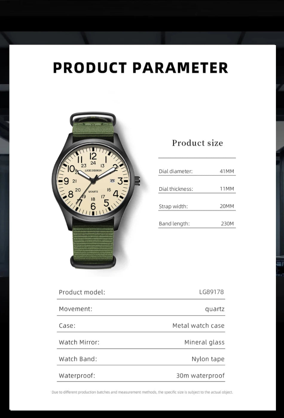 LIGE Lyxiga herrklockor med kvartsverk, datum, nylonarmband, läderarmband, vattentäta, självlysande, militär- och sportklockor för män relogios masculino