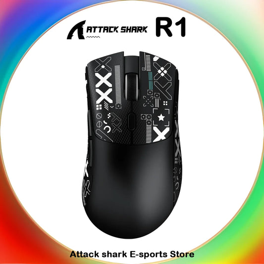 Attack Shark R1 Wireless Gaming Mouse Tri-Mode Bluetooth, 2.4G & Wired, 18,000 DPI PAW3311 Sensor, 59g Lightweight Rechargeable Gaming Mouse