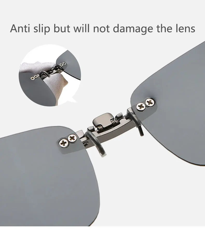 BOYSEEN Polarized Clip Sunglasses Driving Day Night Vision Lens Unisex Sport Fishing Myopia Glasses Men Women Travel Outdoor