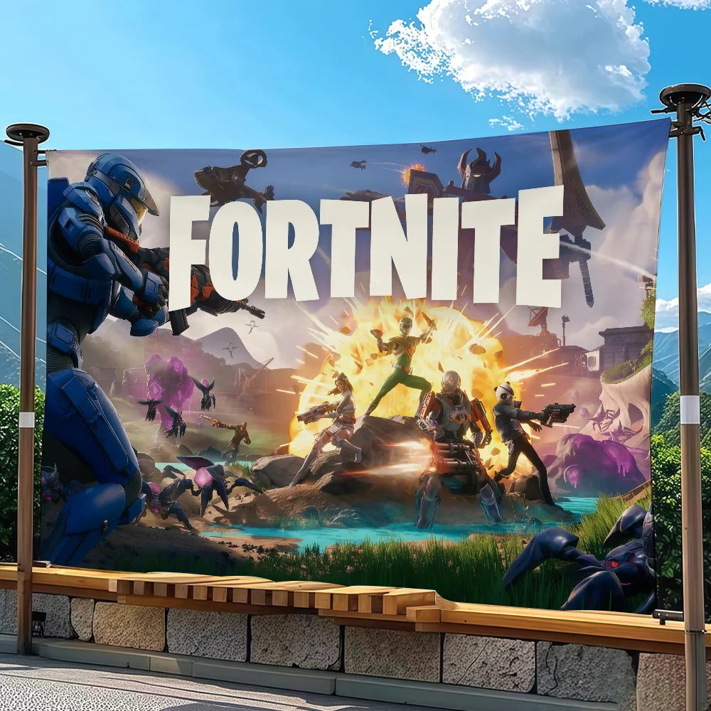 Adventure-Game F-FORTNITE-Flagge, geeignet für Party, Club, Outdoor, Innenbereich, Wandkunst-Dekoration, Banner, Geschenk