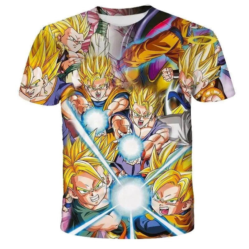 2026 Men's Dragon Ball T-shirt for Adult Summer Short Sleeved Children's Cartoon T-shirt for Boys