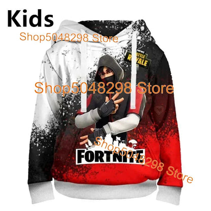 Men’s and Women’s Hoodie with 3D Battle Royale Fortnite Victory Print, Hooded Streetwear Sweatshirts for Boys and Girls