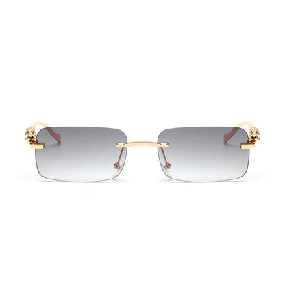 Ruiao rimless sunglasses UV400 fashion square metal glasses for men women designer man's brand sun glasses shades for outdoor