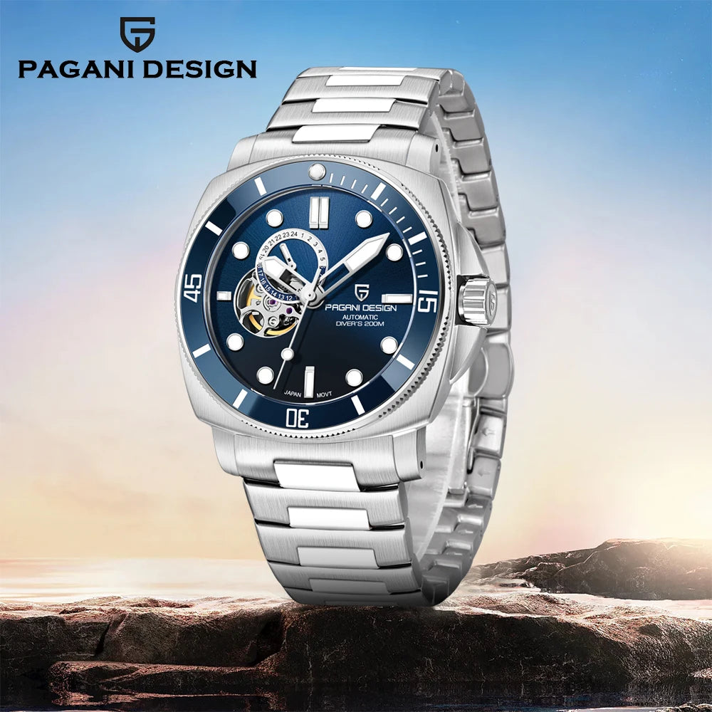 PD1736 PAGANI DESIGN 2025 Men Automatic Mechanical Watches Casual Fashion Sapphire Stainless Steel Diving TMI NH39 Men's Watch