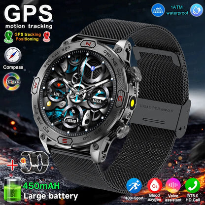 Men's Fashion Outdoor Sport GPS Smart Watch with AMOLED HD Screen, Heart Rate Monitor, and Waterproof Features