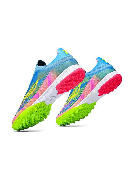TF Soccer Cleats Men Women Kids PU Synthetic Upper Rubber Outsole Wear-Resistant Non-Slip Training Shoes