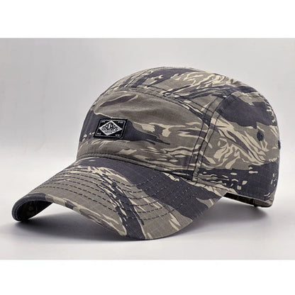 Arbejdstøj-inspireret camouflage-baseballkasket med kort skygge til mænd og kvinder, trendy unisex-solhat til udendørs brug