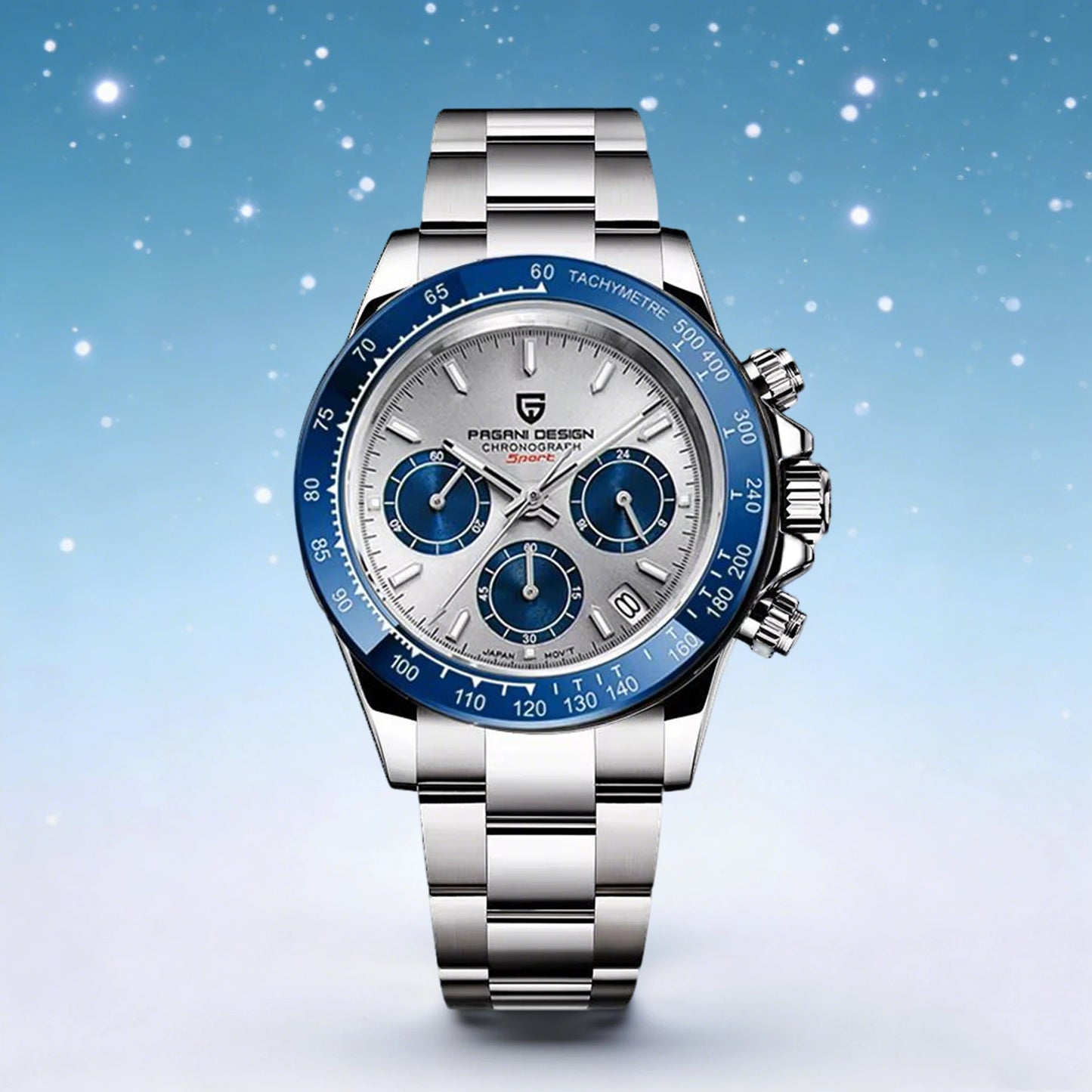 PAGANI DESIGN Men Exquisite Quartz Watch Luxury Choice VK63 Sapphire Mirror Stainless Steel Calendar Small Three-Pin Chronograph