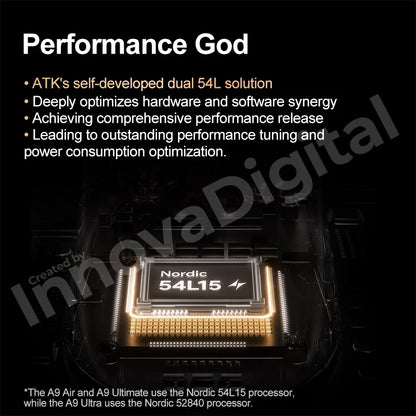 ATK Dragonfly A9 Ultimate belaidė žaidimų pelė A9 Air PAW3950, itin lengva ergonomiška e. sporto FPS žaidėjų pelė CSGO A9 Ultra