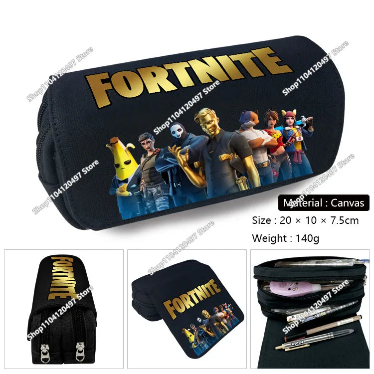 Голям ученически несесер Fortnited с голям капацитет, калъф за моливи, детска играчка, чанта за химикалки, ученически пособия, несесер за канцеларски материали, геймърски подаръци за момчета