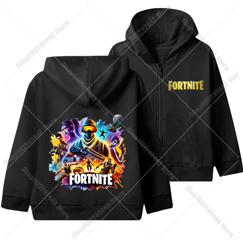 Hot Game Fortnites Zipper Hoodies Kids Hooded Jacket Children Thin Sweatshirt Autumn Long Sleeve Boy Clothing  Casual Hood Coat