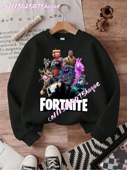 New Fortnites Kids Sweatshirts Cartoon Game Character Printed Hoodie Autumn Casuals Children Tops Winter Baby Boys Clothing
