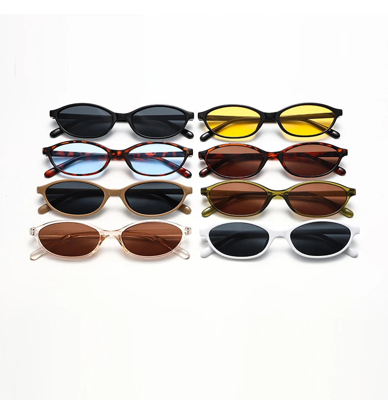 1/4pcs New Casual Elliptical Sunglasses Female Multi Color Frame Glasses Fashion Small Frame Design UV400 Sun Glasses Unisex