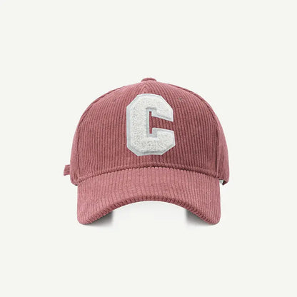 New Corduroy Baseball Cap Ladirs Fashion C Letter Snapback Hat Adjustable Casual Hip Hop Cap Men Outdoor fishing jogging