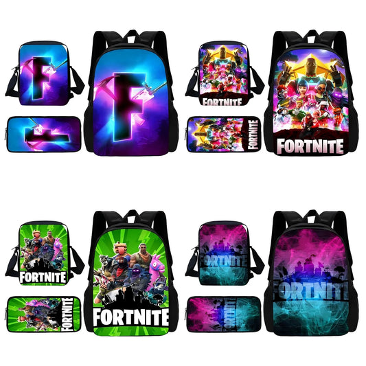 Popular Game FortniteS Child School Backpack With Shoulder Bag Pencil Bags School Bags for Boys Girls Best Gift