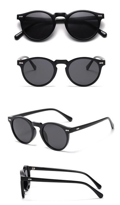 Peekaboo polarized sunglasses for men korean fashion driving round sun glasses for women uv400 green brown summer accessories