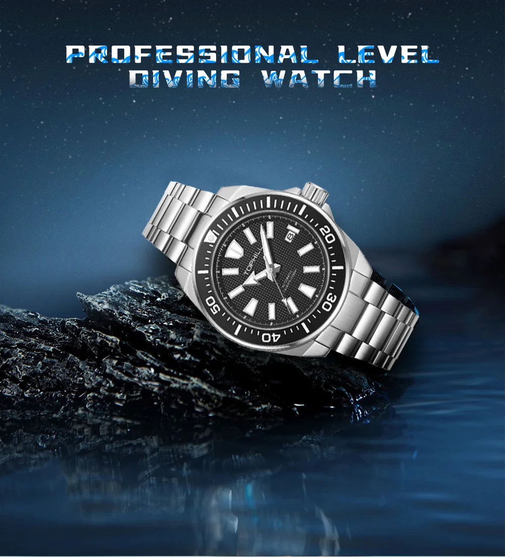 TOPHILL Men's Automatic Watches Men Dive Watch 300m Waterproof Mechanical Wristwatch NH35 Super Luminous Clocks Sapphire Mirror
