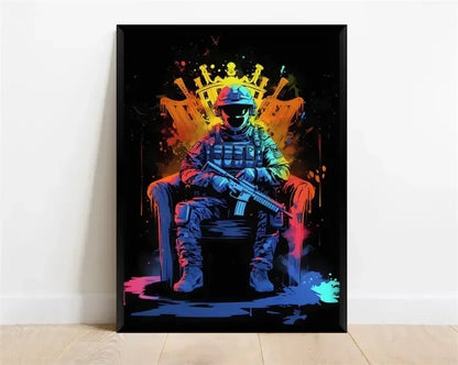 Pop Neon Video Game Character Poster Gamepad Headphones Football Basketball Canvas Print Wall Art Decor Gaming Room Decoration