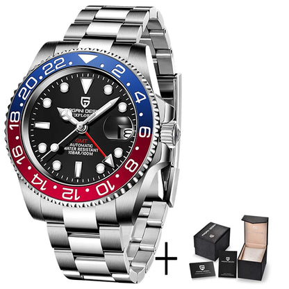 2025 New PAGANI DESIGN Luxurys Men Mechanical Watches Stainless Steel GMT Watch Top Brand Sapphire Glass Men for Watch PD-1662