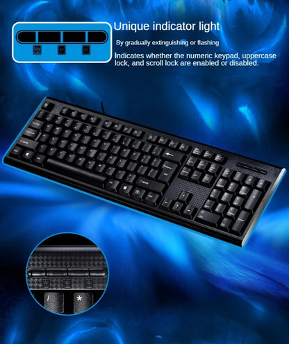 Teclado individual Q9 USB de conector quadrado para escritório e casa, PS2 de conector redondo, com fios, para computador de secretária