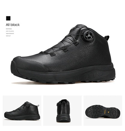 HUMTTO Leather Shoes for Men Winter Camping Outdoor Men's Sports Shoes Breathable Trekking Boots Man Non-slip Hiking Sneakers