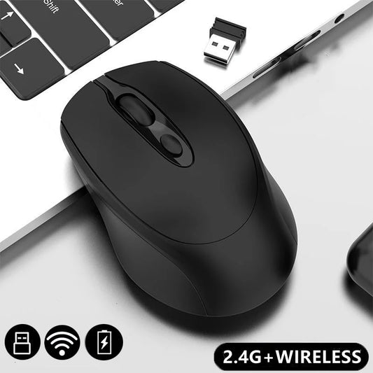 Rato sem fios compatível com Bluetooth 2.4G recarregável, rato de computador USB silencioso para gaming, para PC, portátil, MacBook e tablet