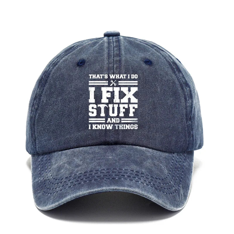 FOCUS Print Cap Washed Cotton Adjustable Classic Style Baseball Cap, Sports Duckbill Hat for Men and Women