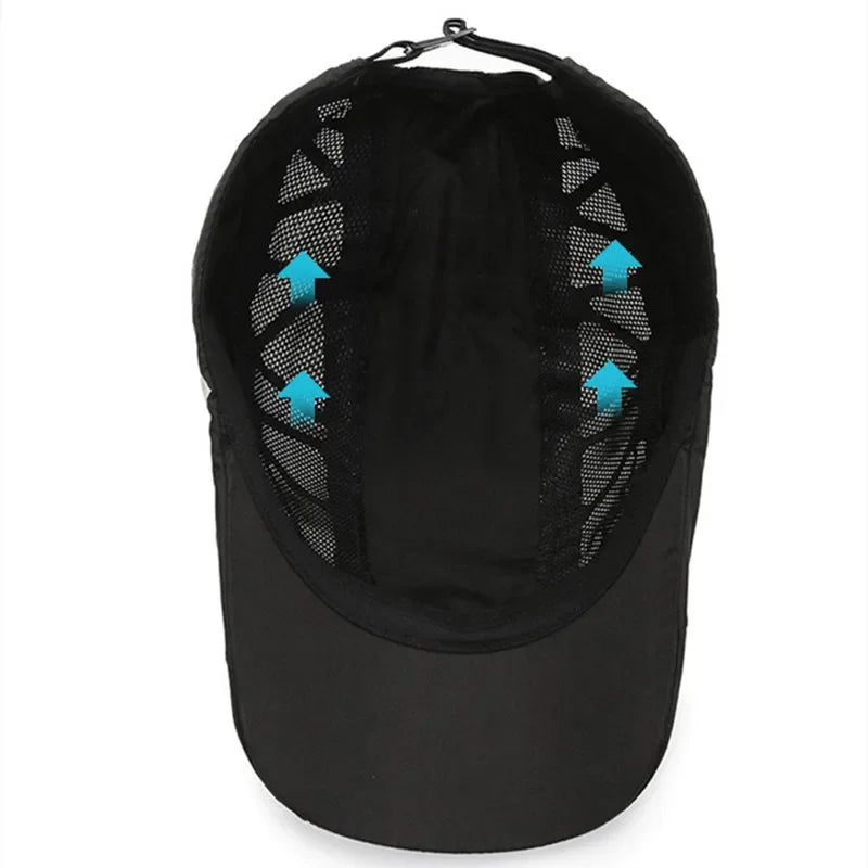 Unisex SPORTS betűs nyomtatású, gyorsan száradó baseball sapka, napszemüveg, szabadtéri nyári, lélegző hálós napellenző sapka, beret, napellenző, golf sapka