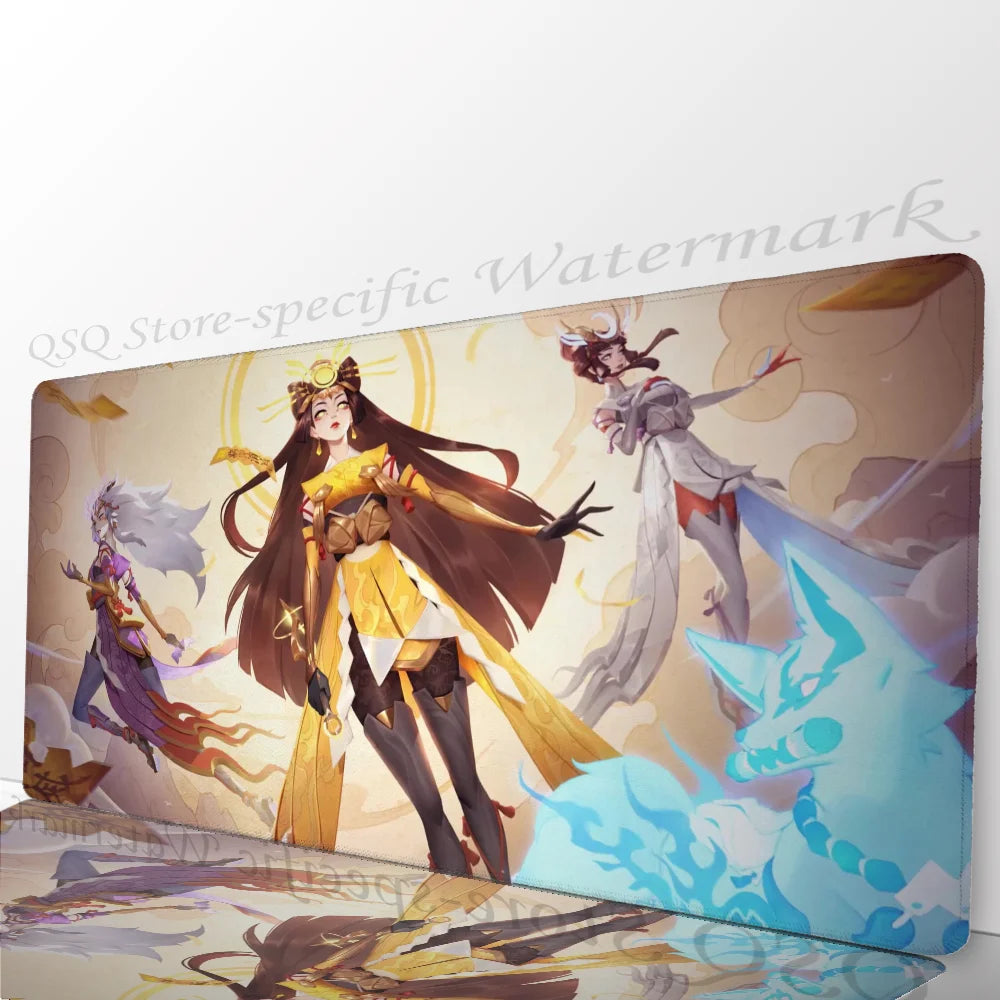 Mousepad Amaterasu Kiriko Overwatch, covoraș pentru mouse și birou cu suport, accesorii gaming Prime Gaming, pad XXL pentru tastatură, covoraș de protecție