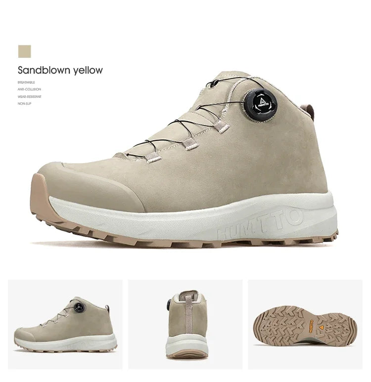 HUMTTO Leather Shoes for Men Winter Camping Outdoor Men's Sports Shoes Breathable Trekking Boots Man Non-slip Hiking Sneakers