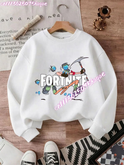 New Fortnites Kids Sweatshirts Cartoon Game Character Printed Hoodie Autumn Casuals Children Tops Winter Baby Boys Clothing