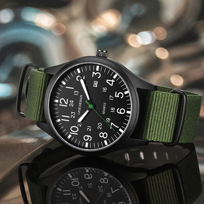LIGE Lyxiga herrklockor med kvartsverk, datum, nylonarmband, läderarmband, vattentäta, självlysande, militär- och sportklockor för män relogios masculino