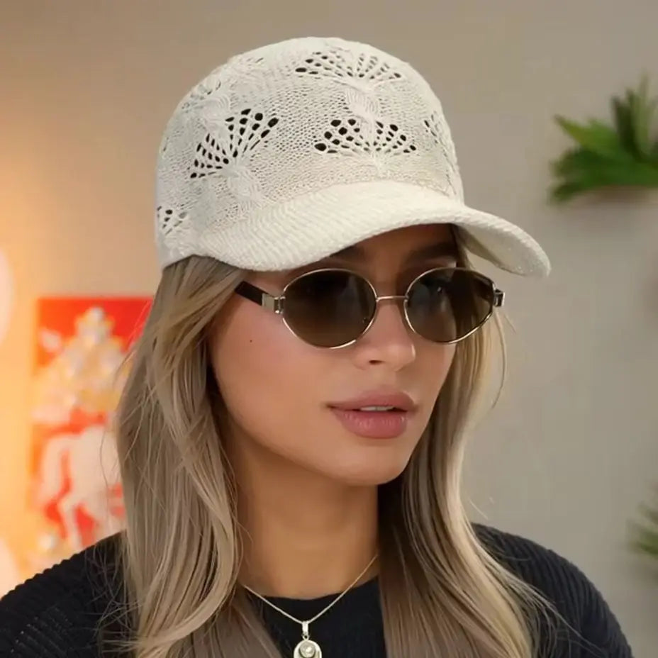 Casquette de baseball d'été en maille ajourée brillante pour femme, casquette de protection solaire pour les activités de plein air, respirante, flatteuse et polyvalente