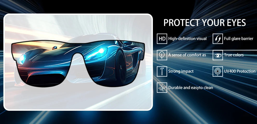 Fashion Sun Glasses Square Polarized Sunglasses man Driving Fishing Luxury Brand Designer UV400 Eyewear