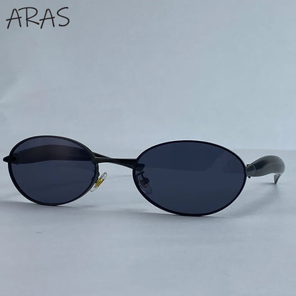 Sexy Small Oval Punk Sunglasses Women 2026 Luxury Vintage Steampunk Metal Frame Sun Glasses For Ladies Trendy Traveling Shades