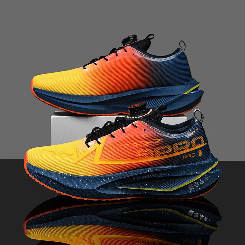 Laufschuhe für Herren mit Carbonplatte, Spezial-Sportschuhe, atmungsaktiv, leicht, bequeme rutschfeste Marathon-Sneaker für Damen