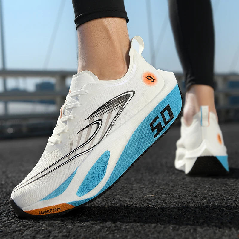 FourSeasons Ανδρικά Αθλητικά Sneakers CarbonPlate για Τρέξιμο, Αναπνεύσιμα Παπούτσια Μαραθωνίου για Αγώνες, Άνετα Παπούτσια Στίβου, Προπόνησης και Περπατήματος