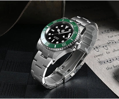 San Martin Verbesserte Version 40mm Water Ghost Diver Watch Herren Luxus-Automatikuhr Mechanische Uhr Saphir Wasserdicht 200m SN0017